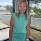 Green Acid Wash Skort Set