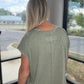 Side Slit Slub Tee- Olive