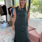Dream Butter Knit Dress- Forest Green