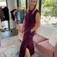 Dream Butter Knit Dress- Rich Wine