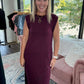 Dream Butter Knit Dress- Rich Wine