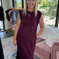 Dream Butter Knit Dress- Rich Wine