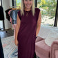 Dream Butter Knit Dress- Rich Wine
