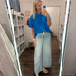 Slub Seam Top- Ocean Blue