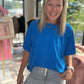 Slub Seam Top- Ocean Blue