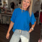 Slub Seam Top- Ocean Blue