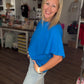 Slub Seam Top- Ocean Blue