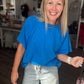 Slub Seam Top- Ocean Blue
