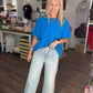 Slub Seam Top- Ocean Blue