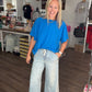 Slub Seam Top- Ocean Blue