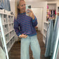 Navy & Stripe Criss Cross