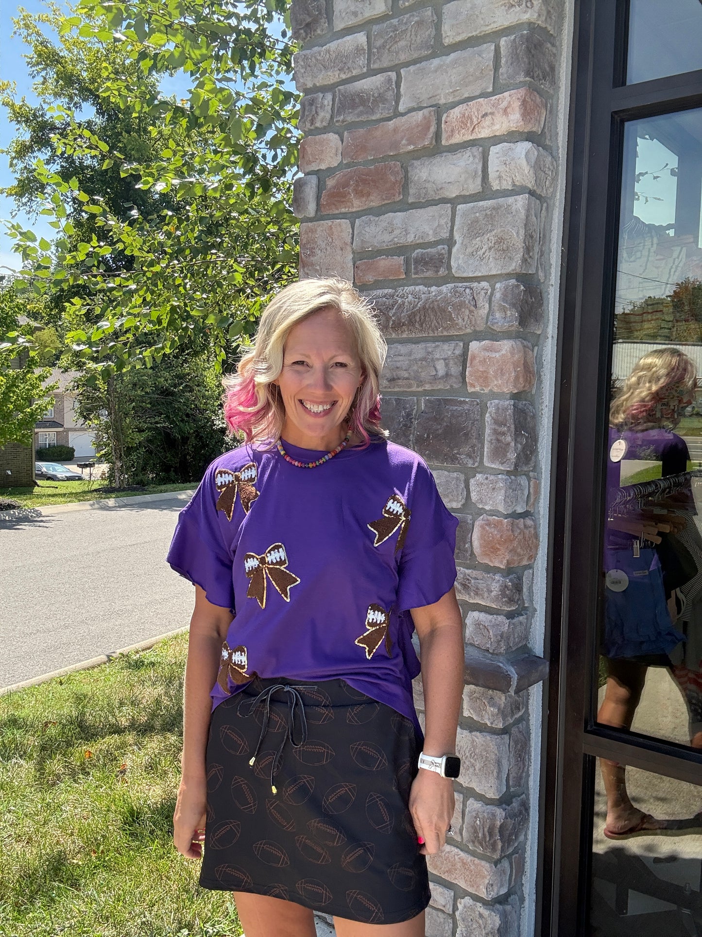 Sideline Sparkle Top- Purple