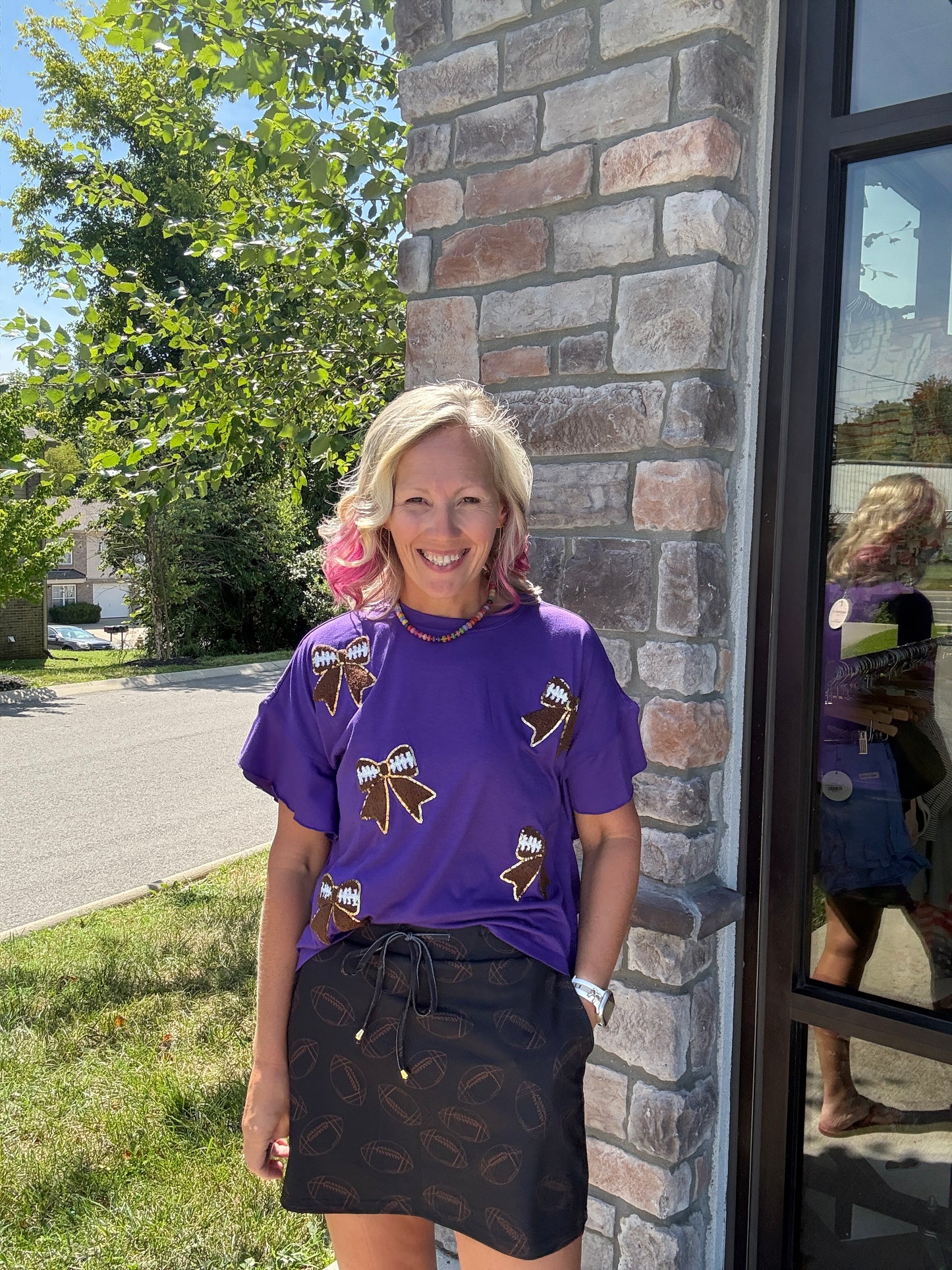 Sideline Sparkle Top- Purple