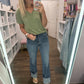 Wide Leg Cuff Jean