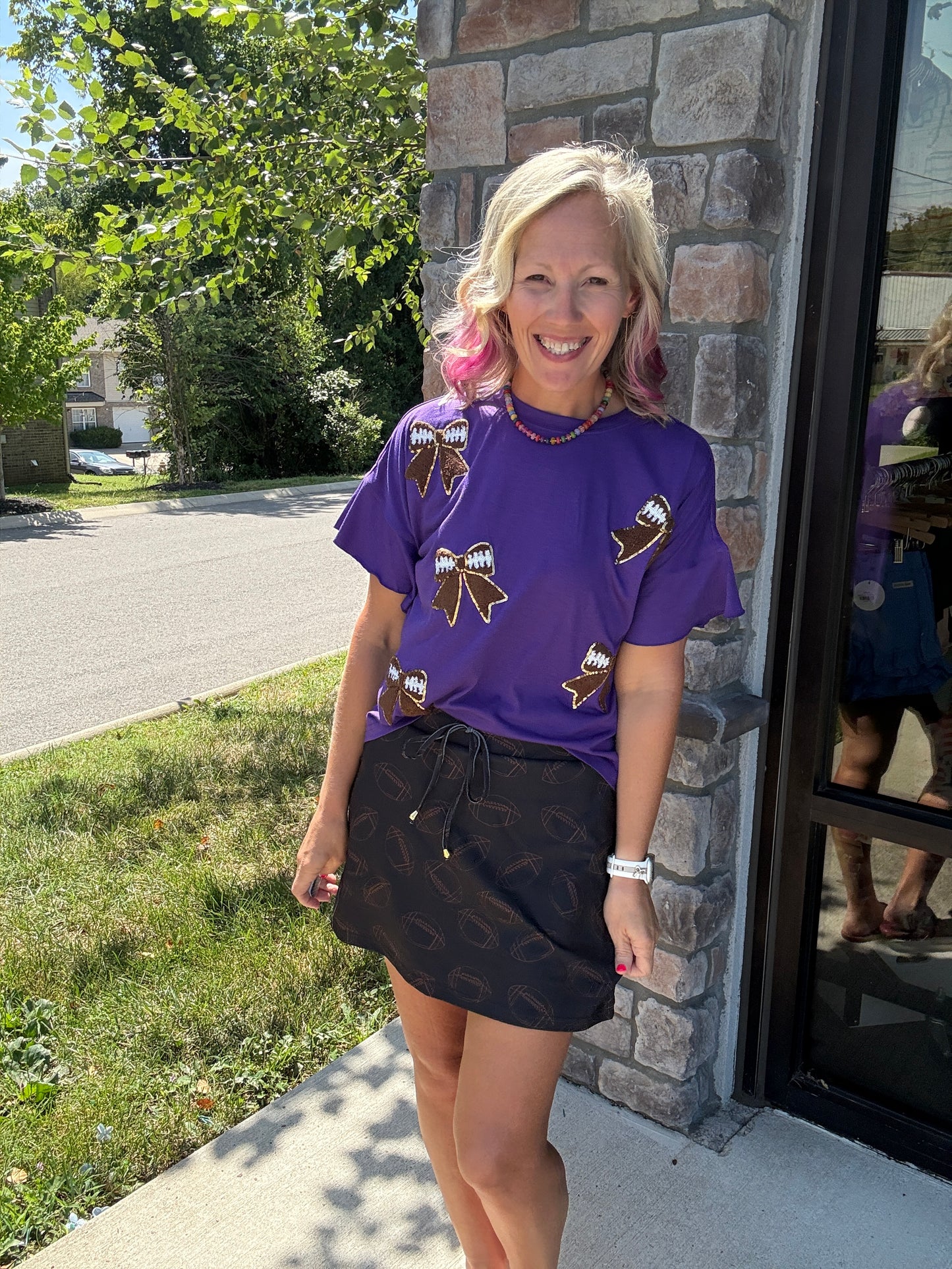 Sideline Sparkle Top- Purple