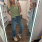 Wide Leg Cuff Jean