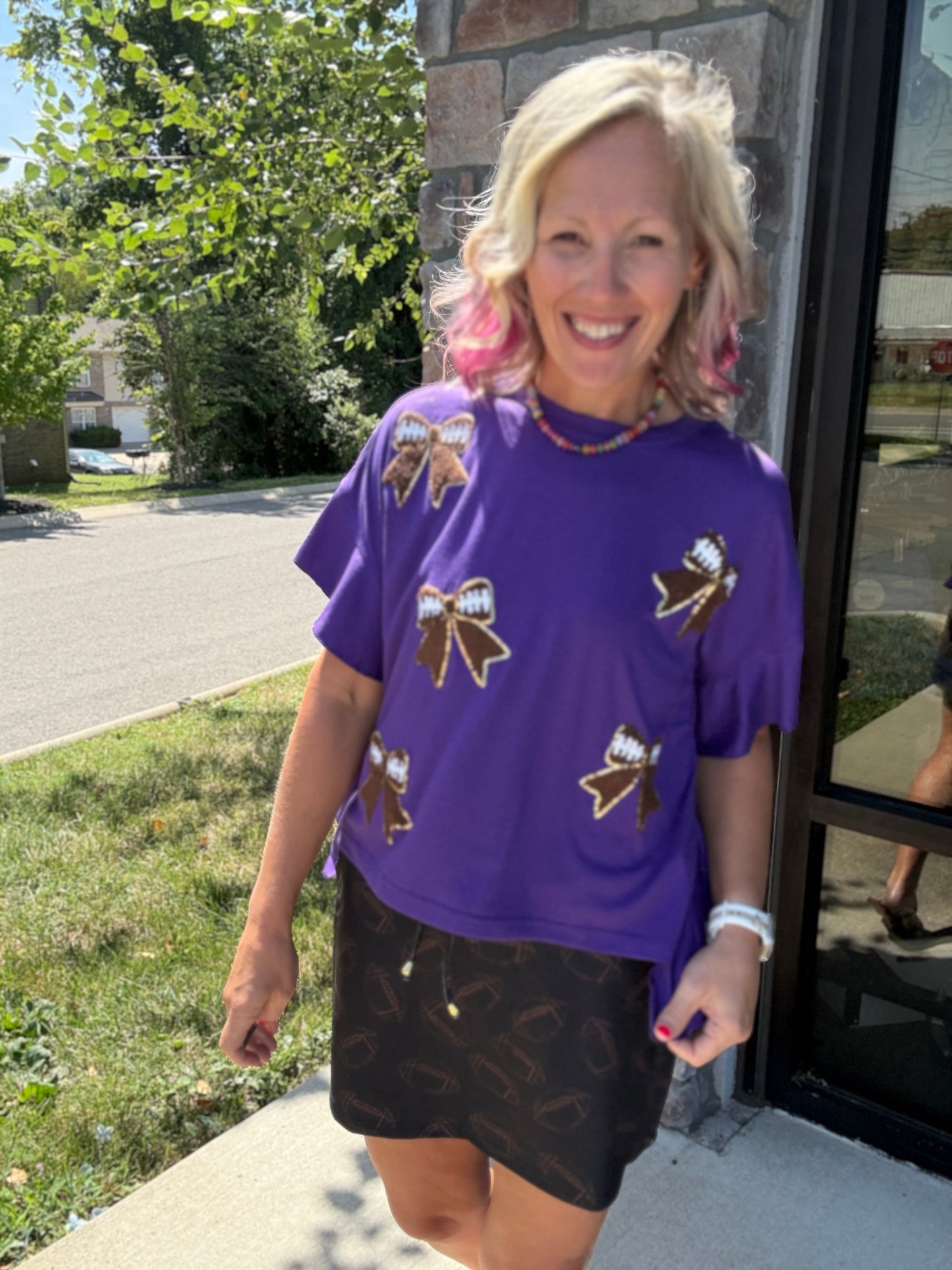 Sideline Sparkle Top- Purple