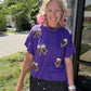 Sideline Sparkle Top- Purple