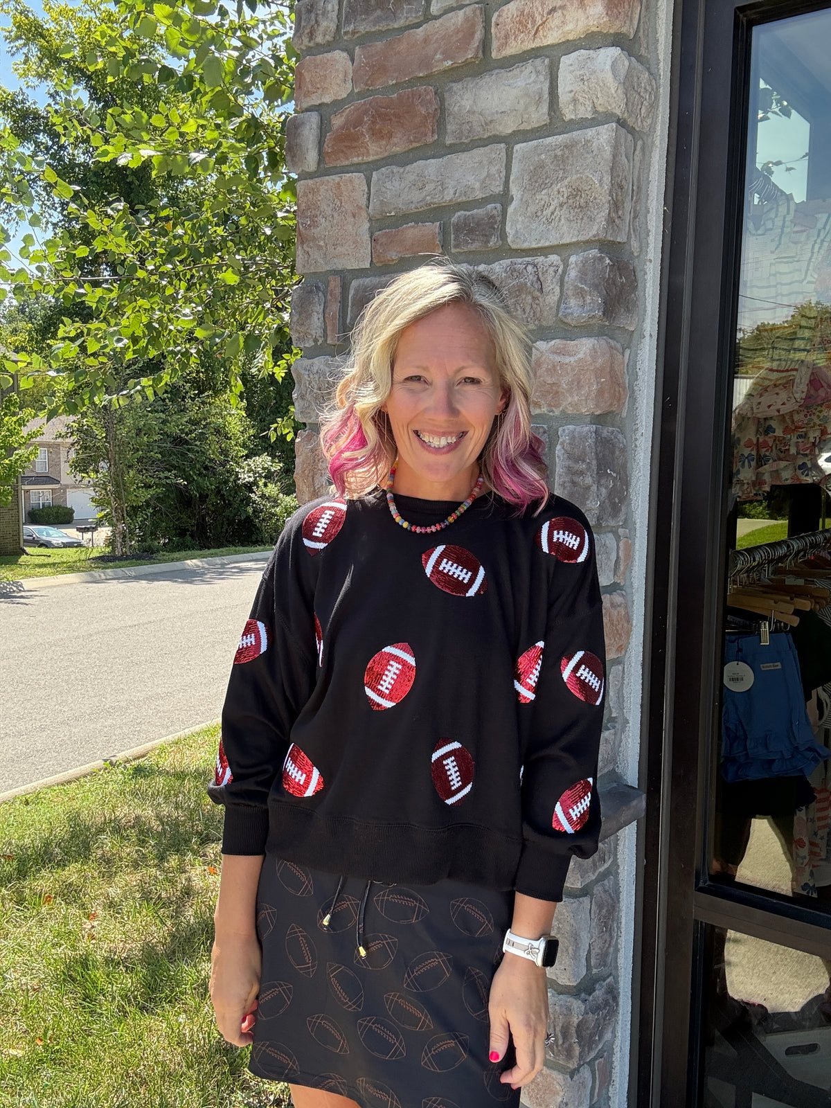 Red & Black Football Sweatshirt