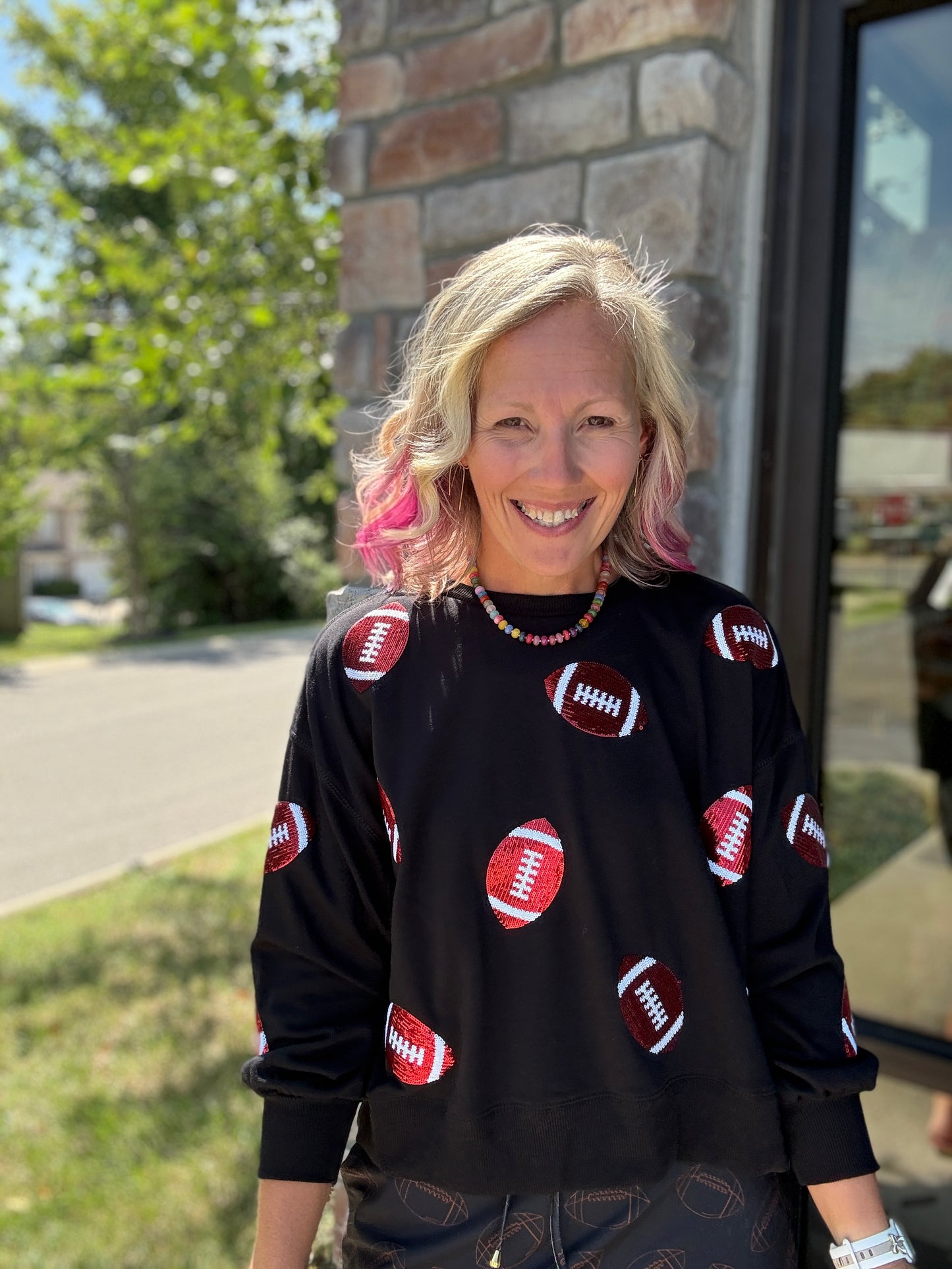 Red & Black Football Sweatshirt