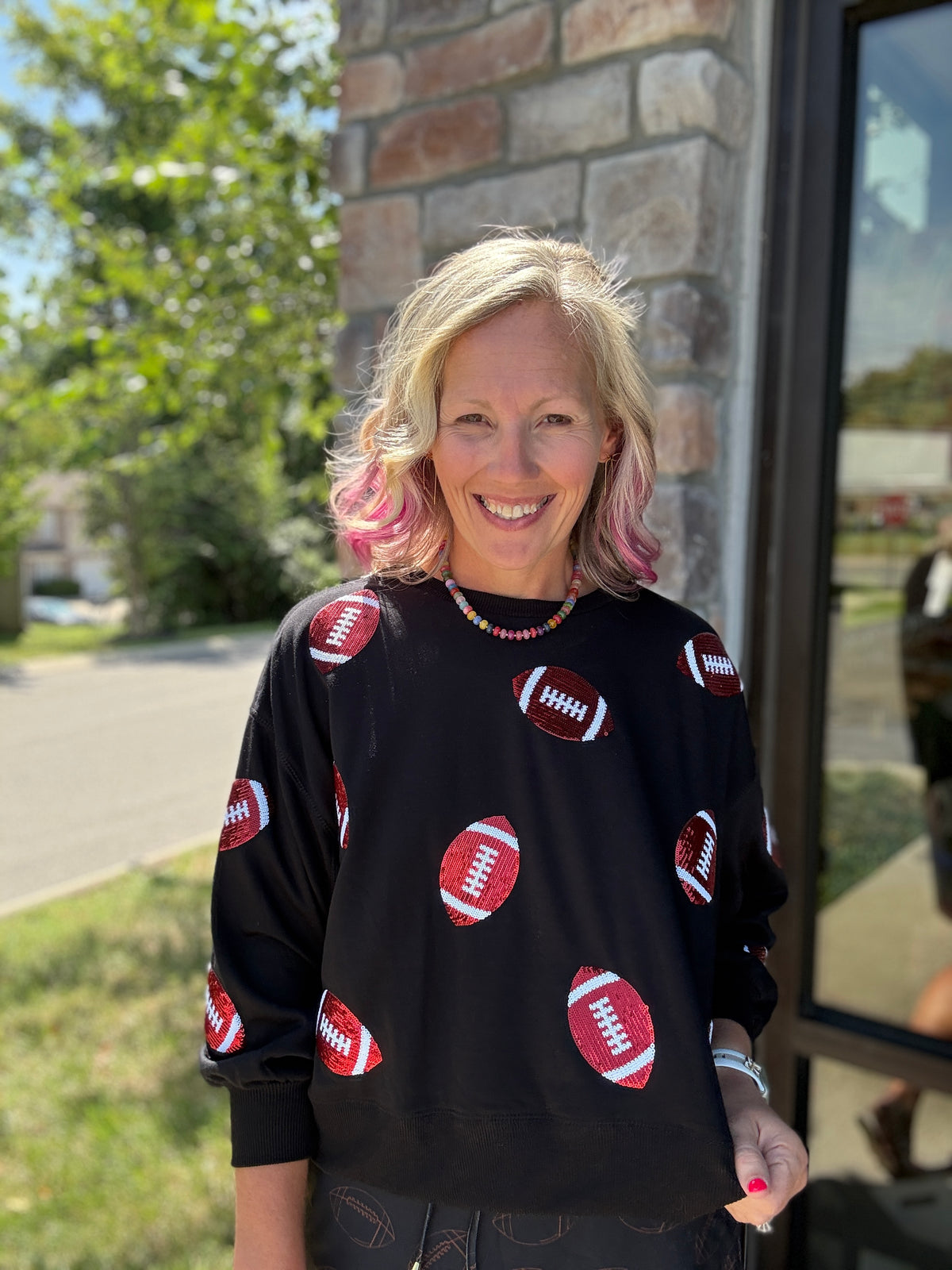 Red & Black Football Sweatshirt