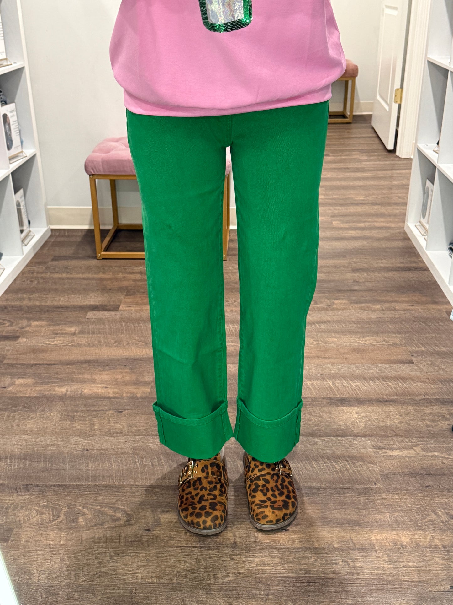 Kelly Green Pop Jeans