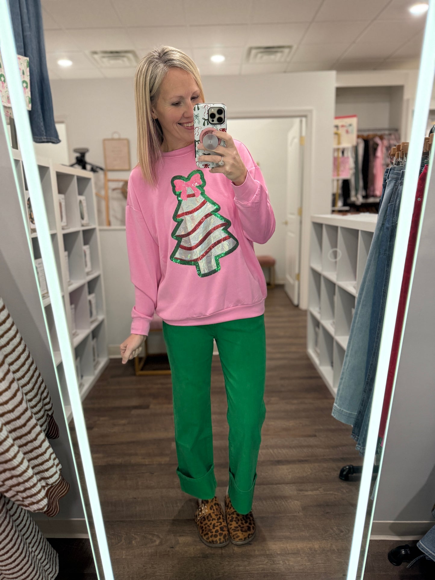 Kelly Green Pop Jeans