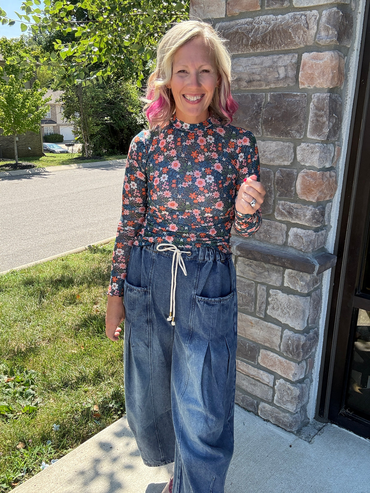 Fall in Bloom Mesh Top