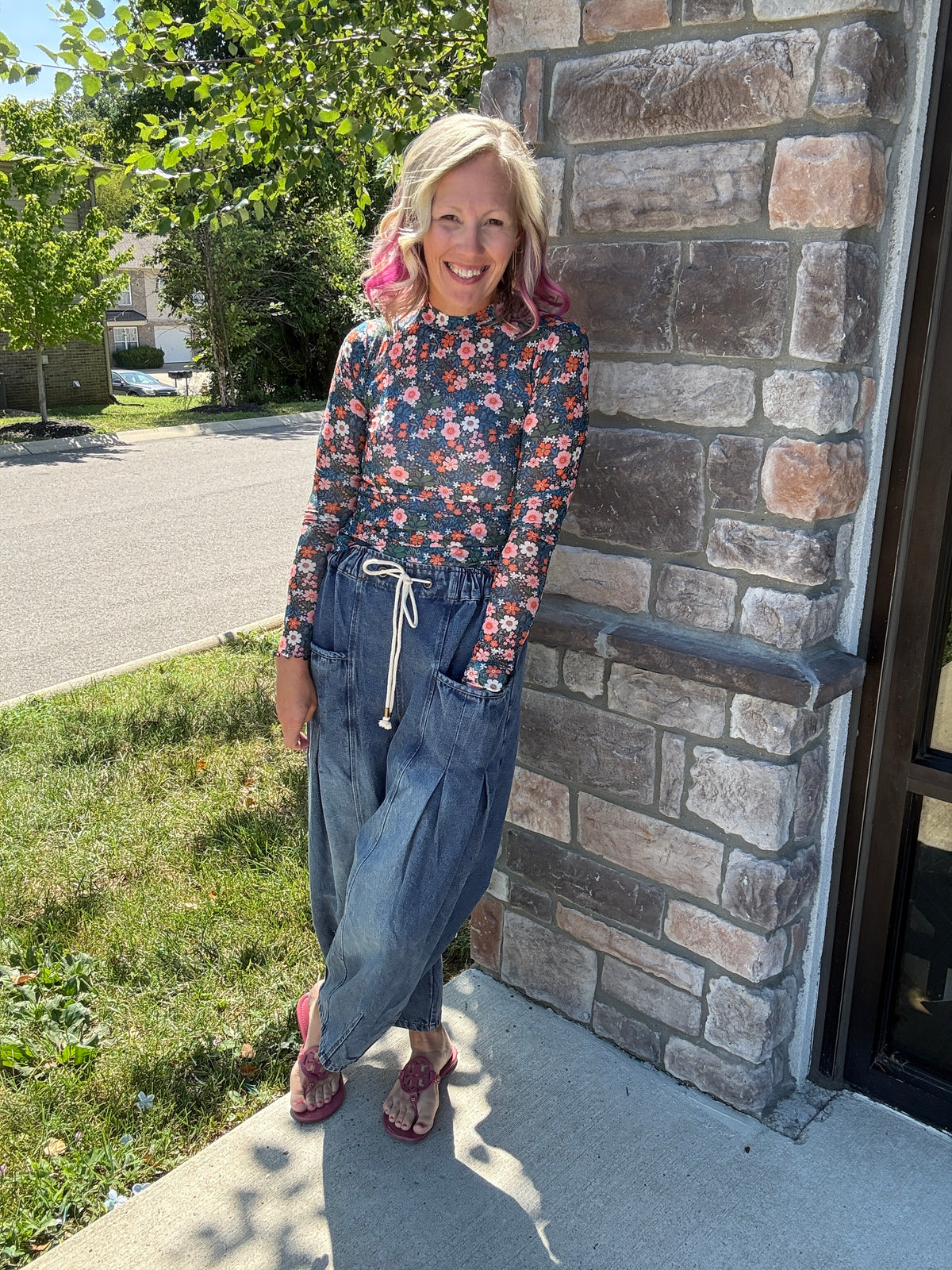 Fall in Bloom Mesh Top