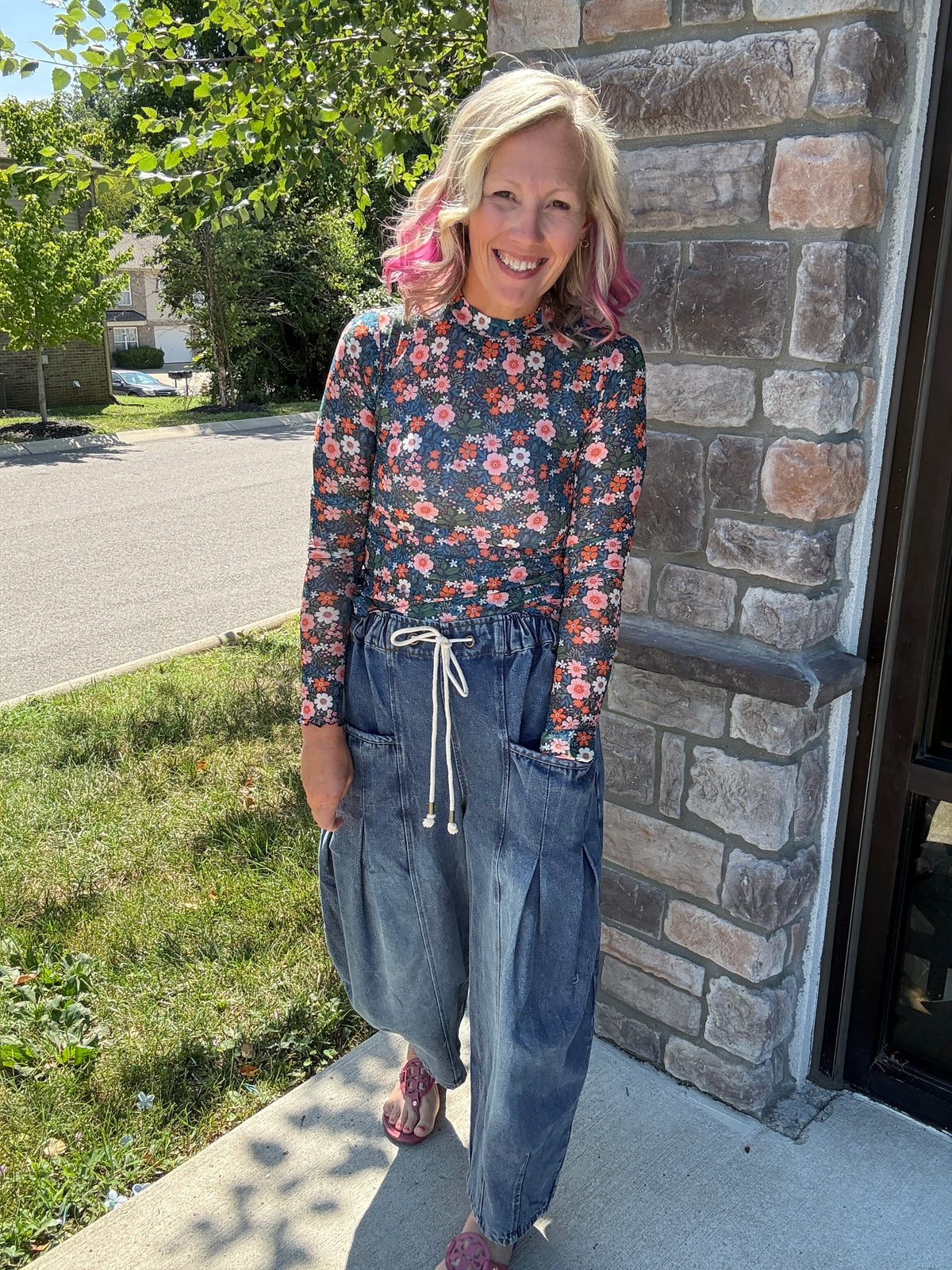 Fall in Bloom Mesh Top