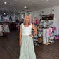 Sage Stripe Maxi Skirt