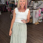 Sage Stripe Maxi Skirt