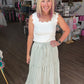 Sage Stripe Maxi Skirt