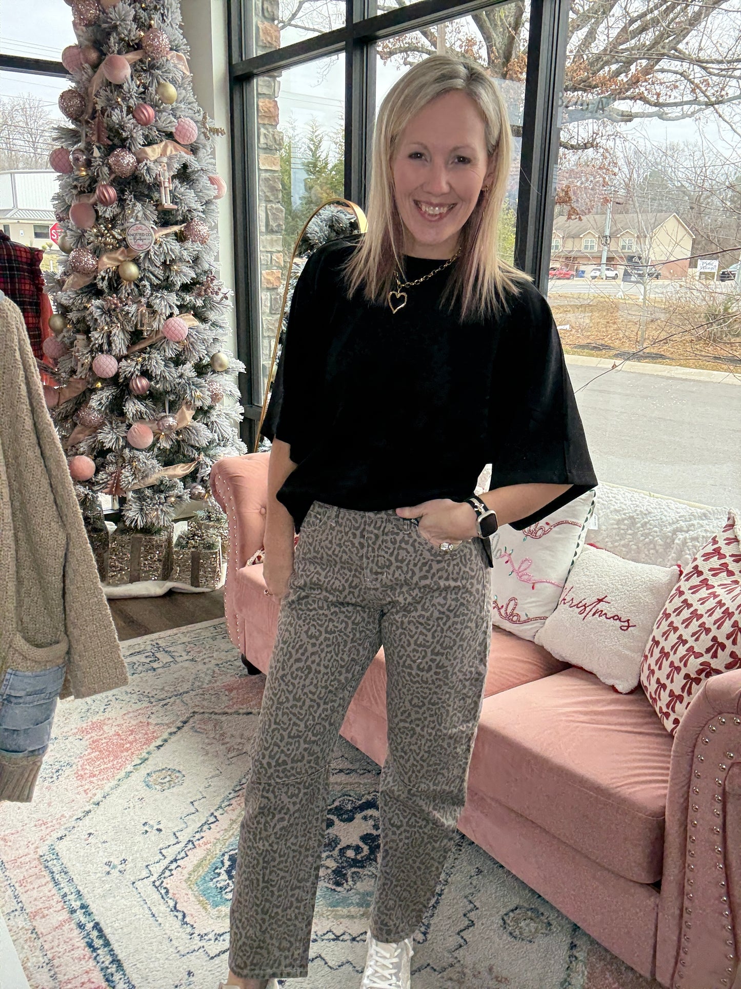 Ashwood Leopard Barrel Jean