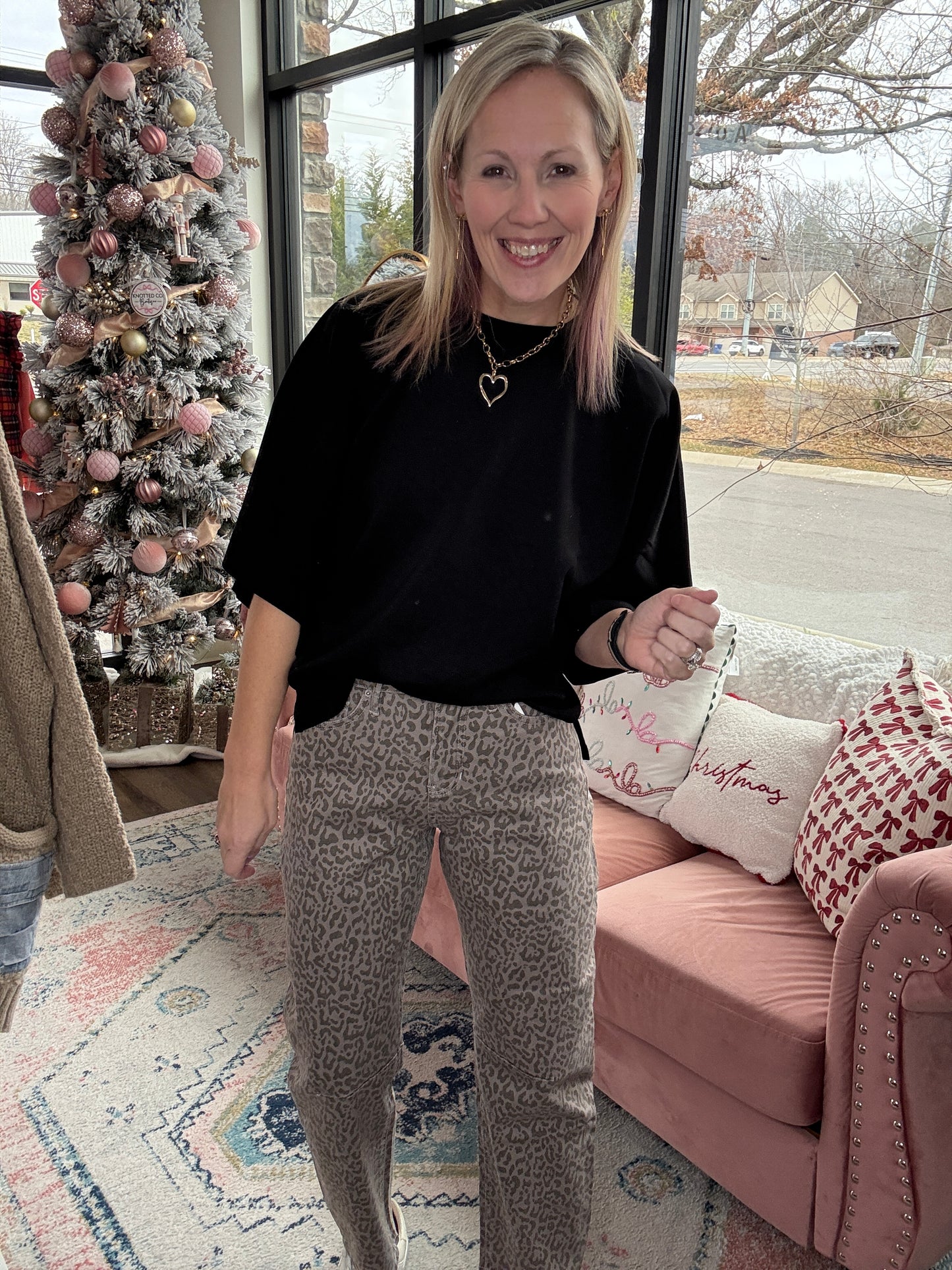 Ashwood Leopard Barrel Jean