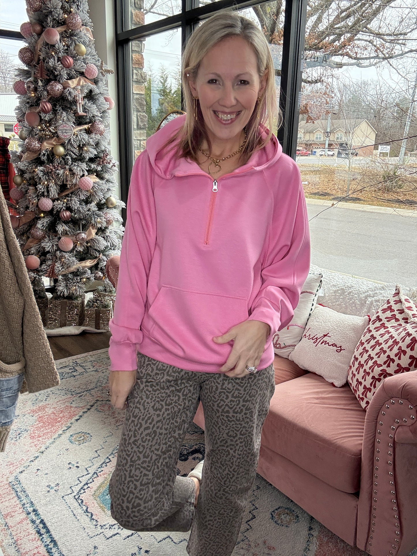 On the Go Luxe Pullover- Pink