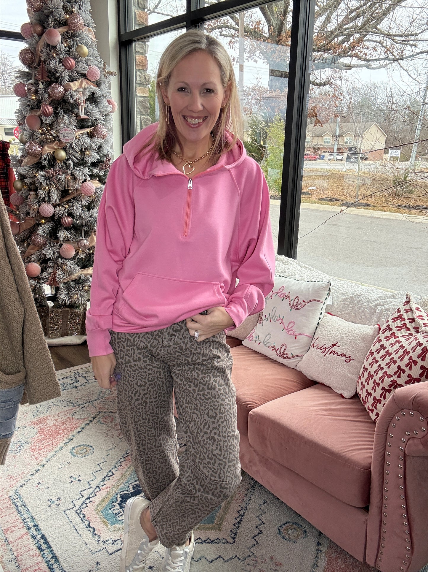On the Go Luxe Pullover- Pink