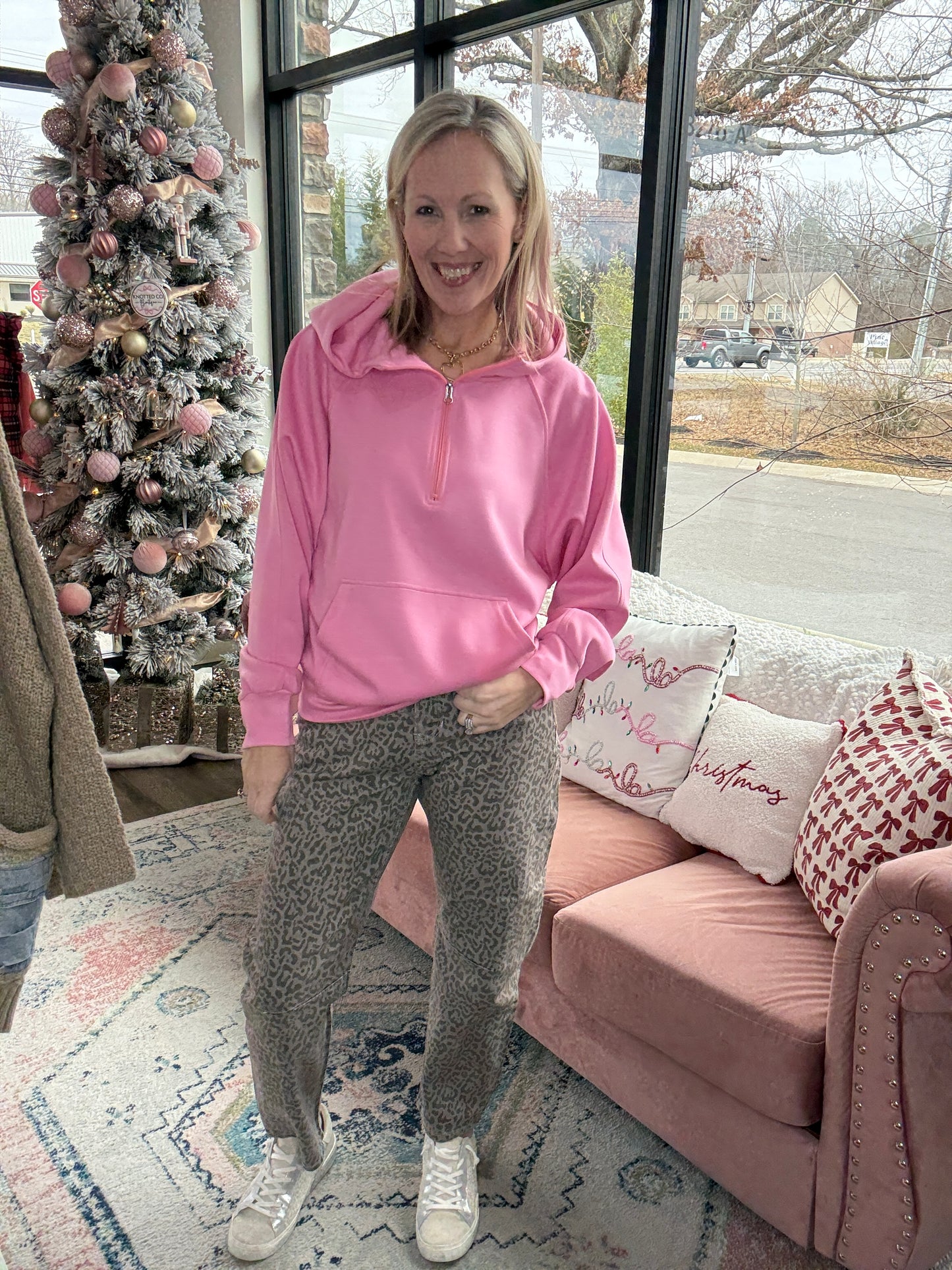 On the Go Luxe Pullover- Pink