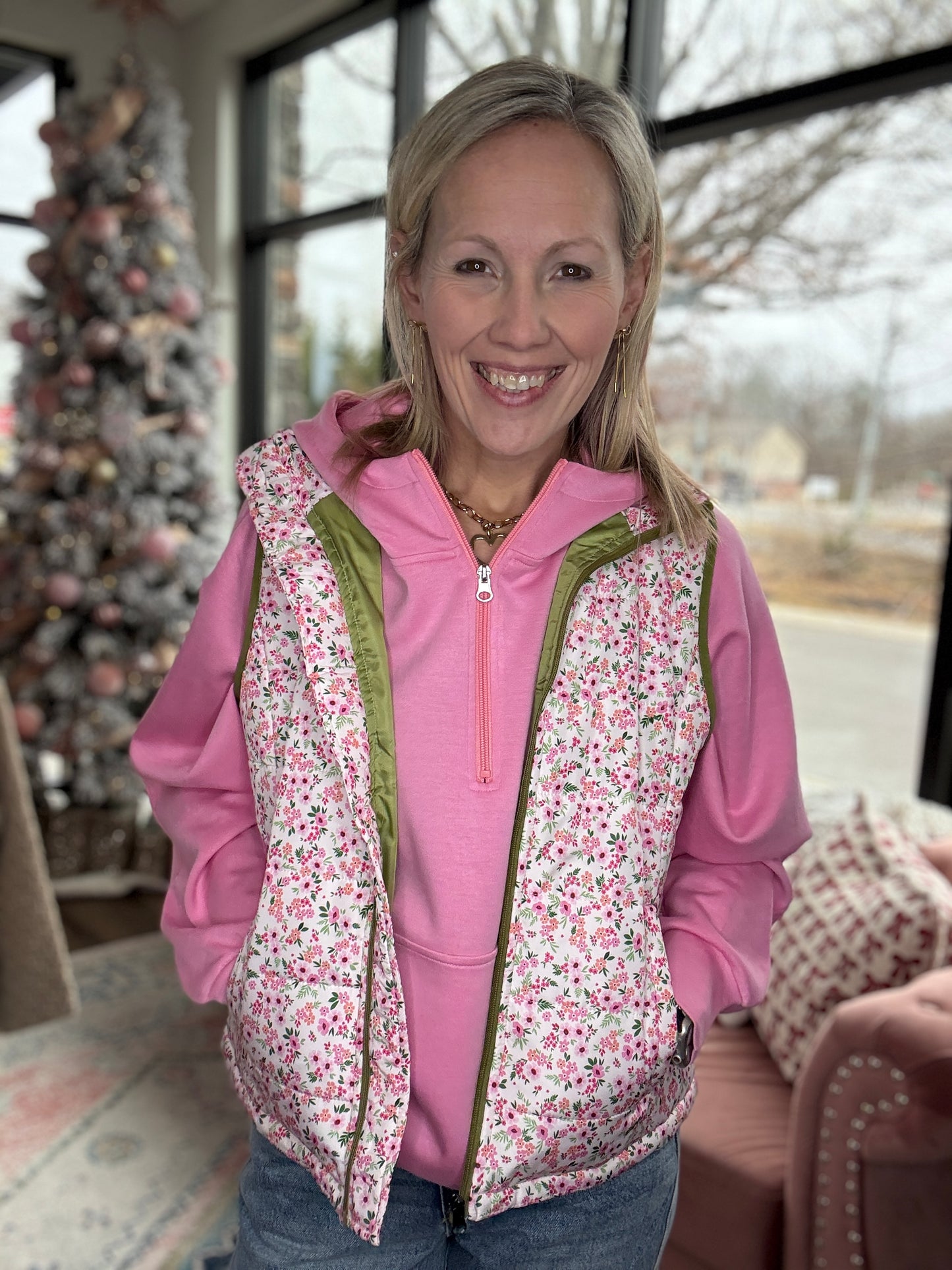 On the Go Luxe Pullover- Pink