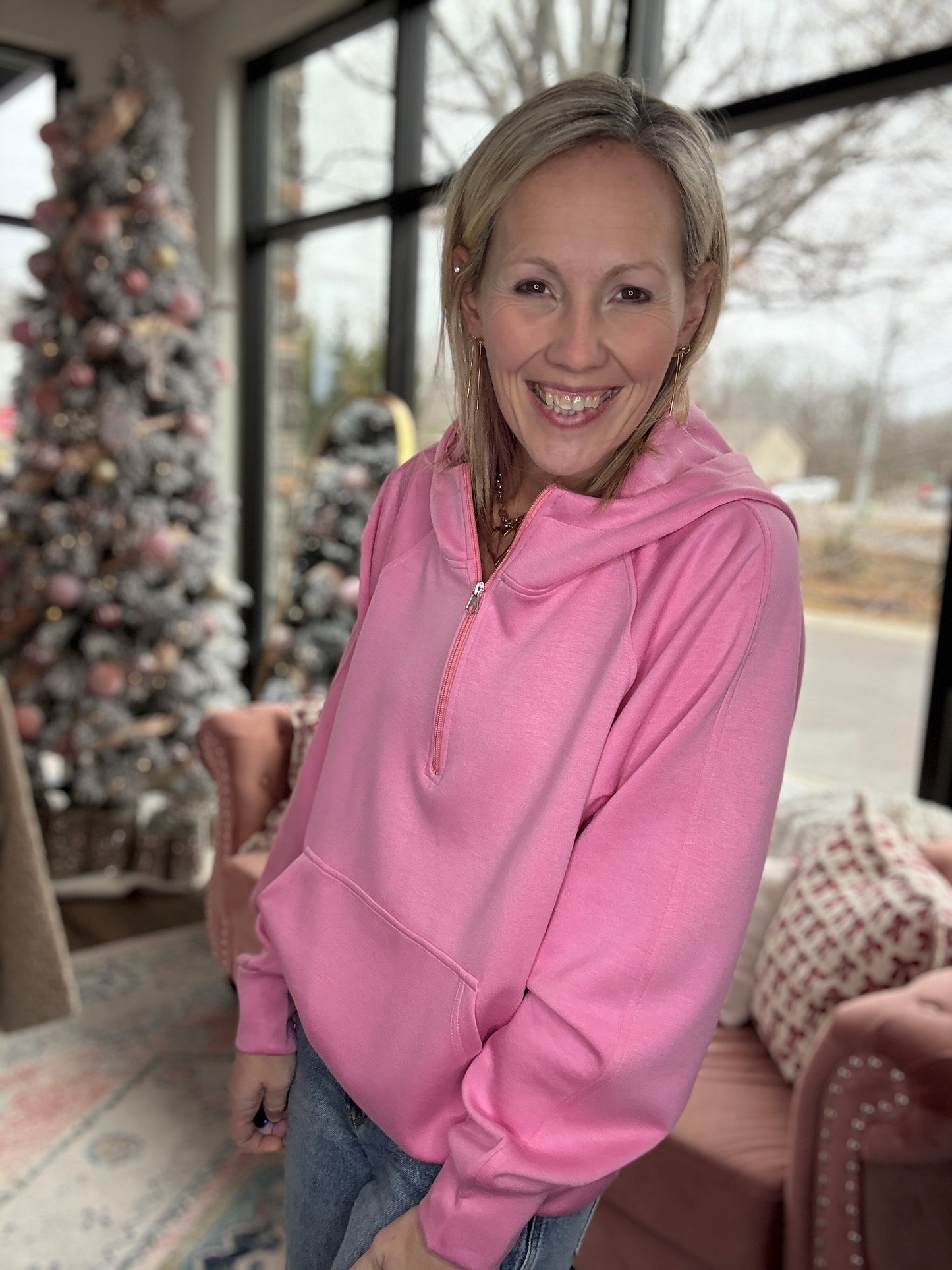 On the Go Luxe Pullover- Pink