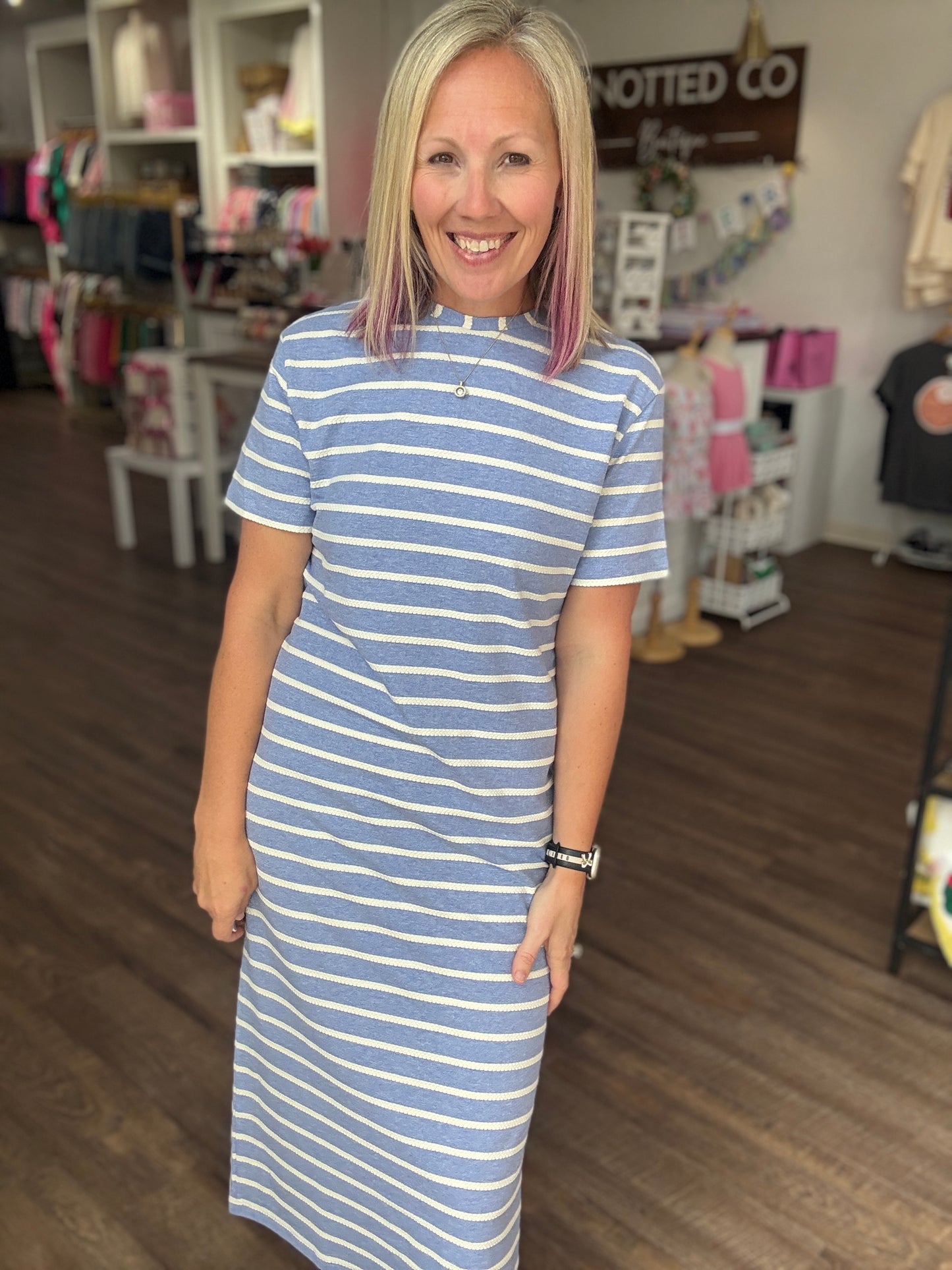 Everyday Ease Dress- Vista Blue
