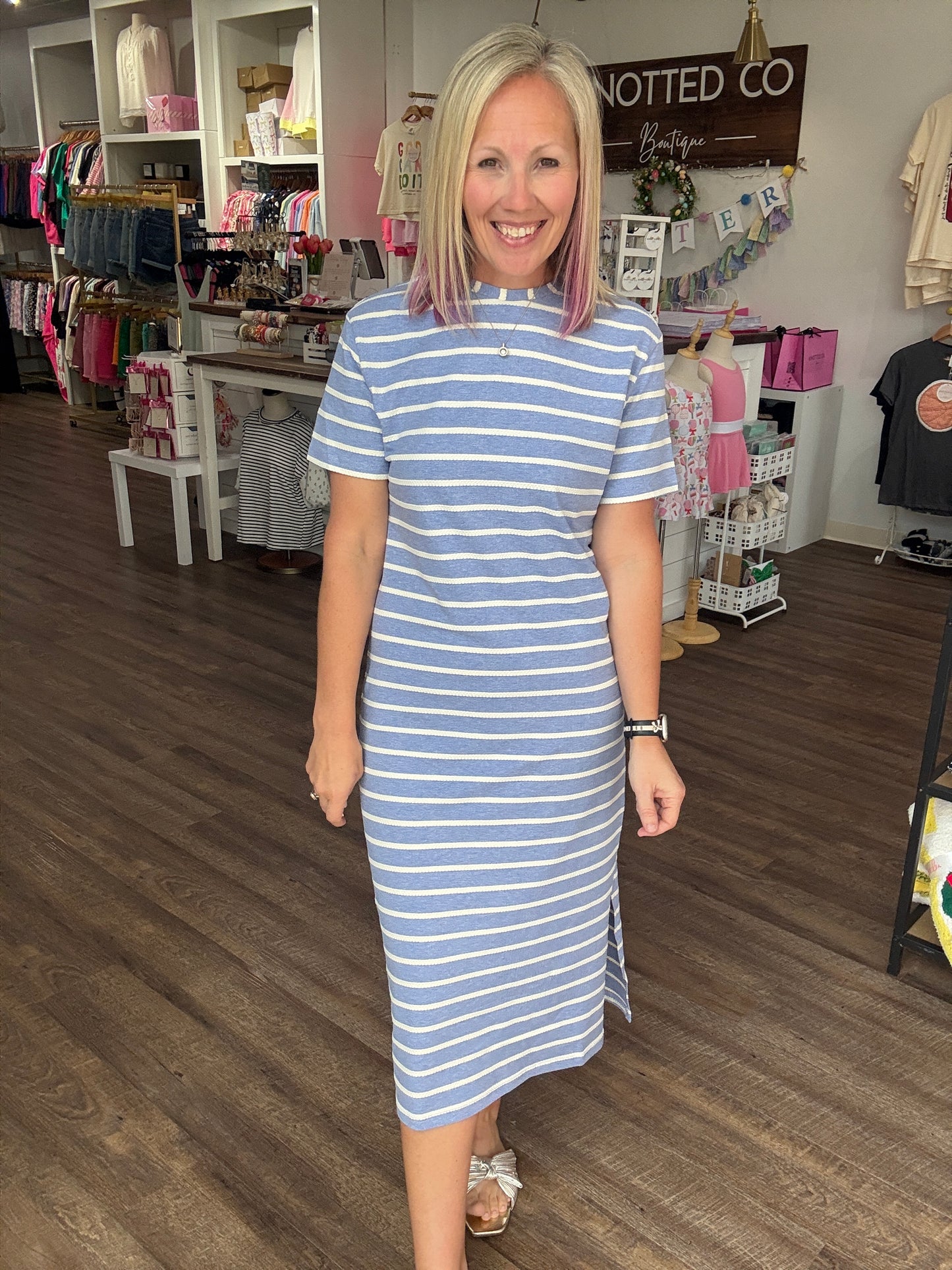 Everyday Ease Dress- Vista Blue