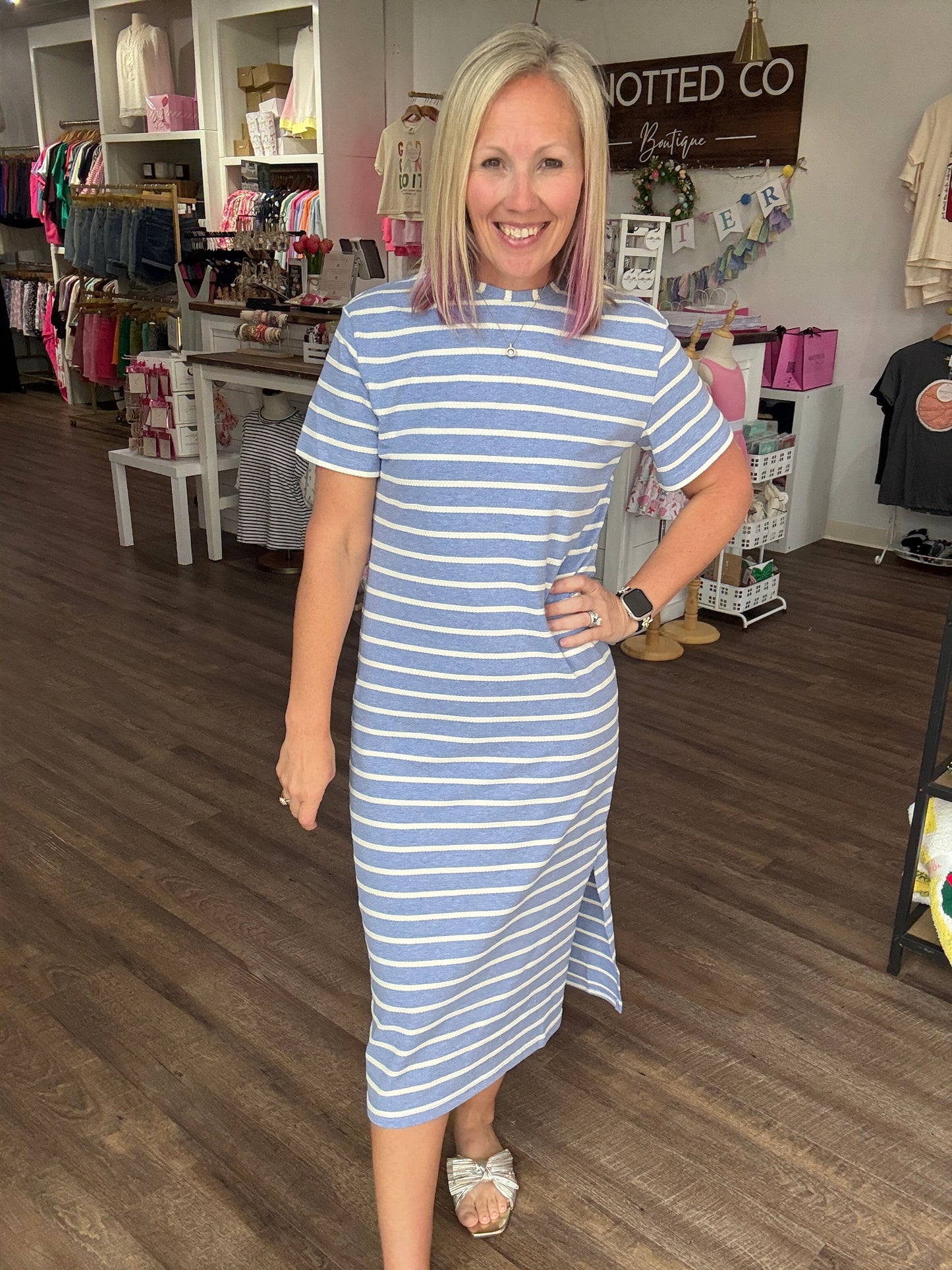 Everyday Ease Dress- Vista Blue