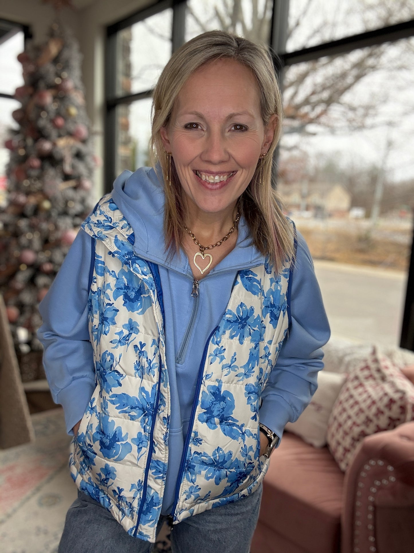 On the Go Luxe Pullover- Blue