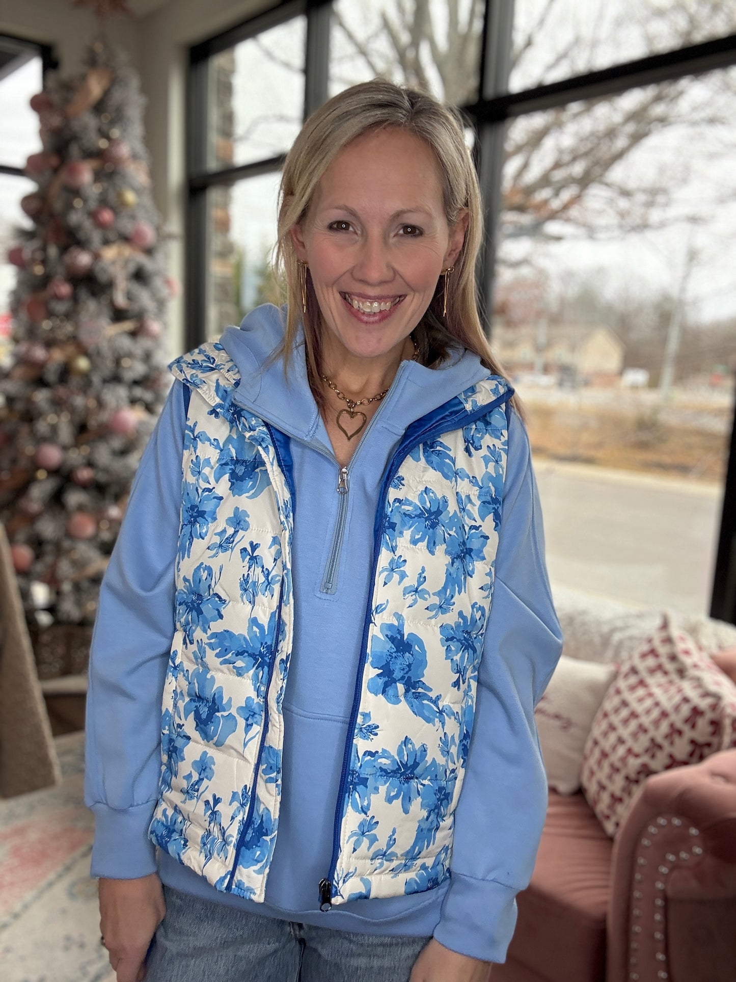 On the Go Luxe Pullover- Blue