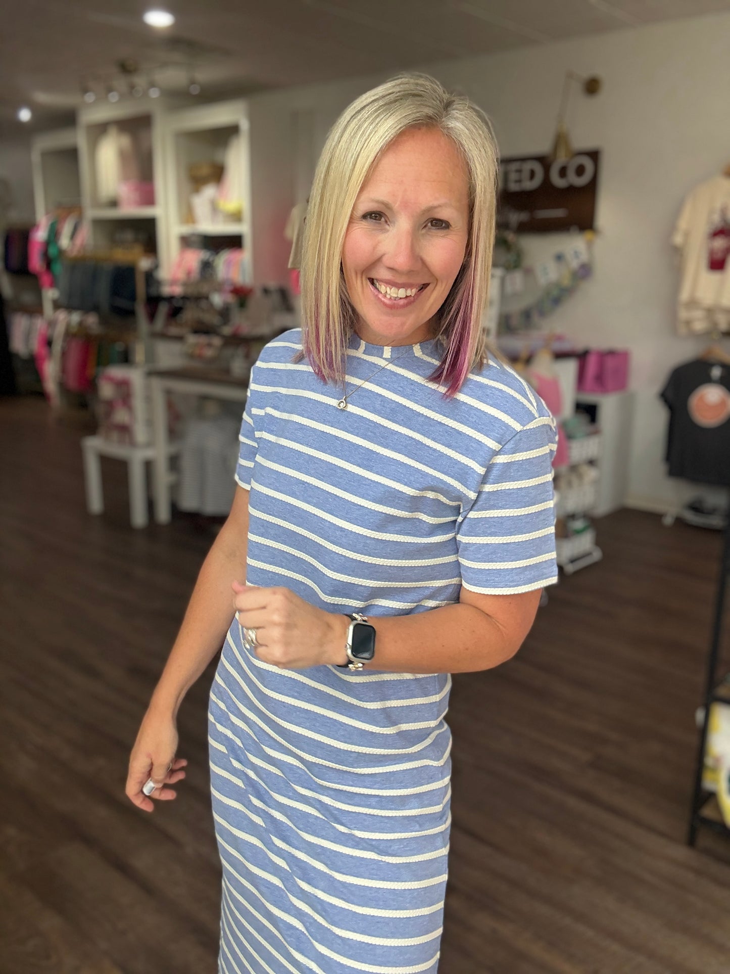 Everyday Ease Dress- Vista Blue