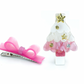 Pink Tree & Bow Clips