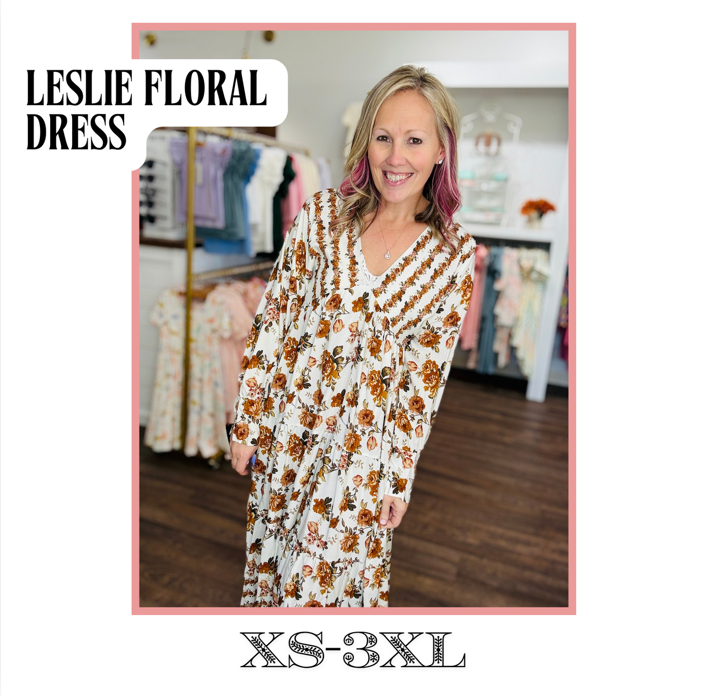 Leslie Fall Floral Dress (S/M)