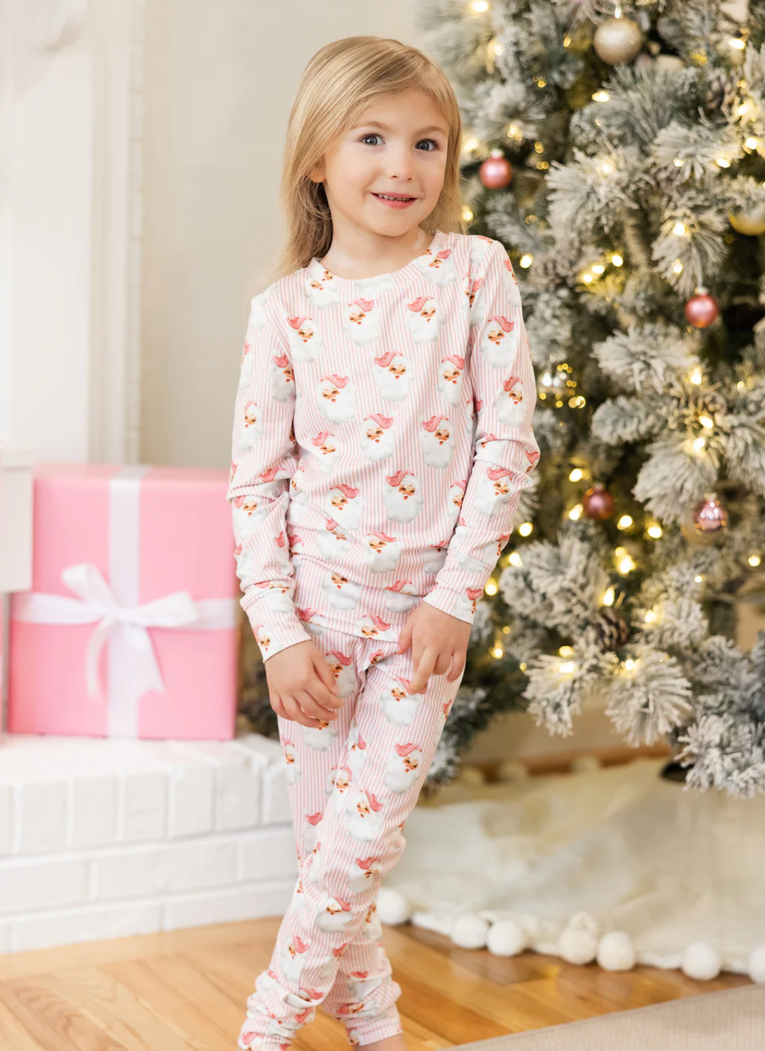 Vintage Santa PJs- Pink