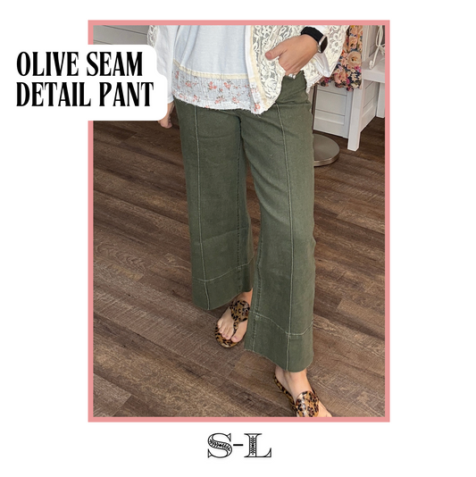 Olive Seam Detail Pant